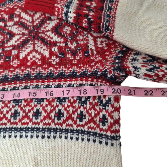 Abercrombie & Fitch VTG Men Medium Merino Wool Blend Fair Isle Pullover Sweater - Picture 9 of 10